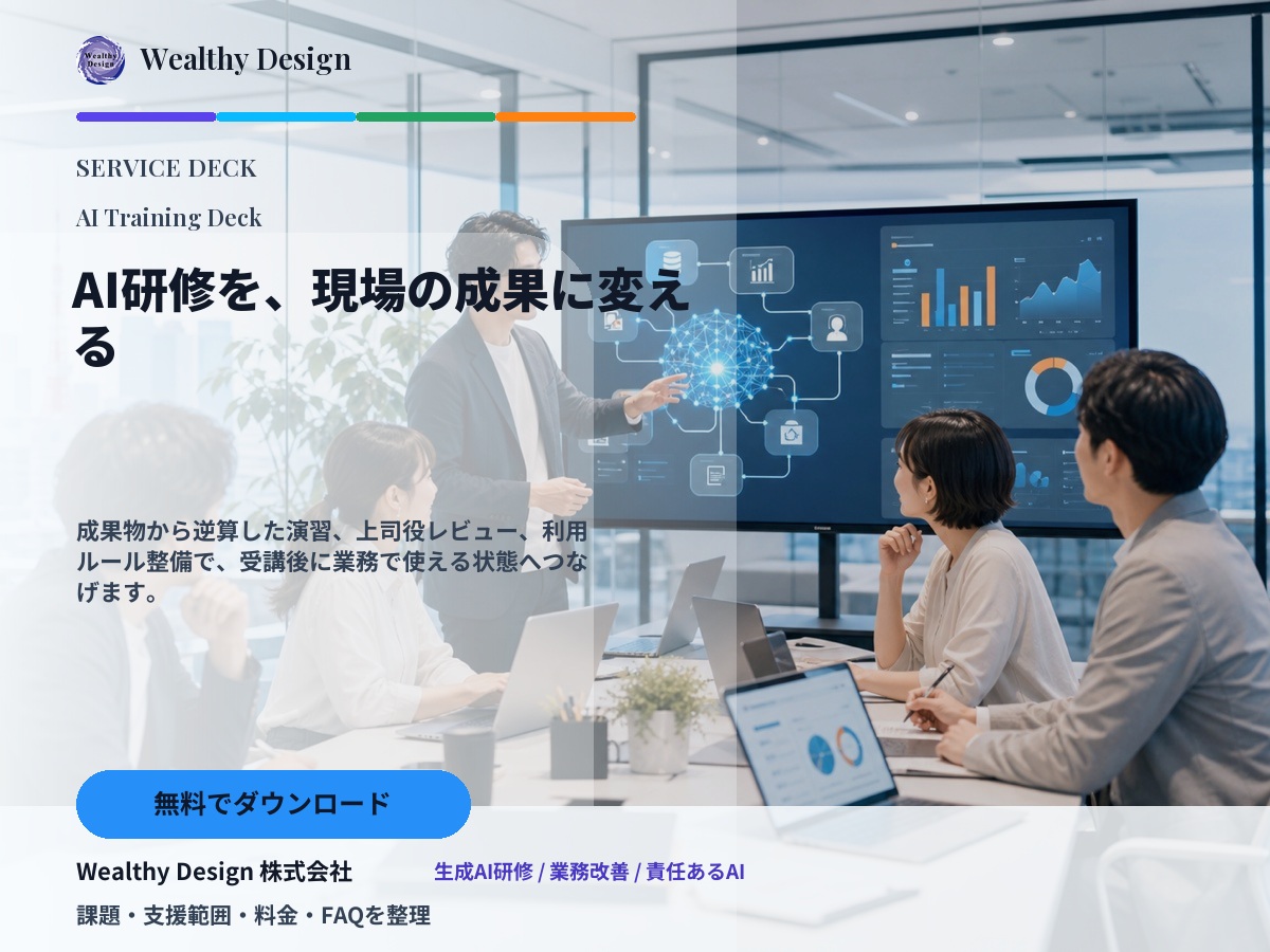 AIリスキリング研修サービス資料のイメージ